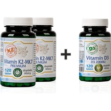 Bio Detox 2x Vitamín K2 120 tablet + 1x vitamín D3 120 tablet