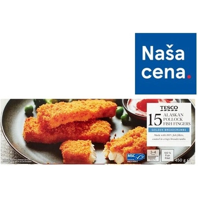 Tesco Obaľované rybie prsty z tresky aljašskej 450 g