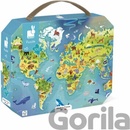 Janod Mapa sveta v kufríku 100 dielov