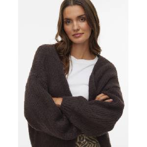 Vero Moda Свободен кардиган без закопчаване тъмно кафяво Vero Moda | Kafyav | ЖЕНИ | L