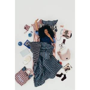 La Millou одеяло за деца от памучна материя STRIPES BROWN (153925)