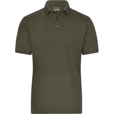 James & Nicholson polokošile Solid JN 1806 elastická krátký rukáv pánská Olivová