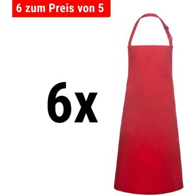 G.Gastro 6 ks Karlowsky Zástěra s laclem Basic červená D9785991