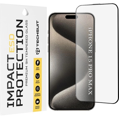 Techsuit Протектор за iPhone 15 Pro Max - ESD Glass - черен