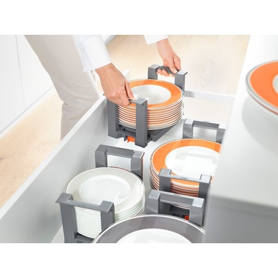 Blum ZC7T0350 Ambia-Line držák talířů hranatý plast orion šedý matný + nerez