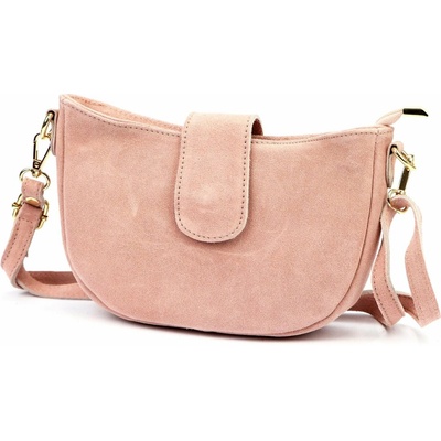 Luka dámska kožená crossbody kabelka púdrovo ružová 26-102
