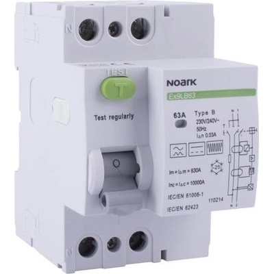 Noark 110213 Ex9LB63 40A 30mA