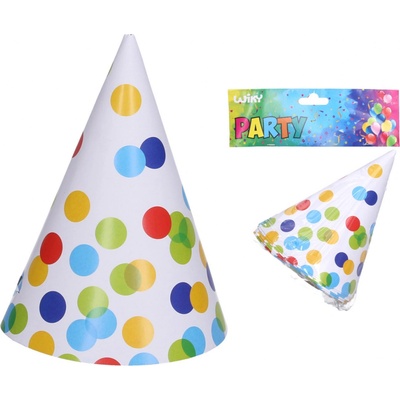 wiky Párty kloboučky TEČKY 15 cm 6 ks – Zboží Dáma