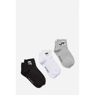 Karl Lagerfeld ponožky IKON SHORT SOCKS BLACK/WHITE/GREY