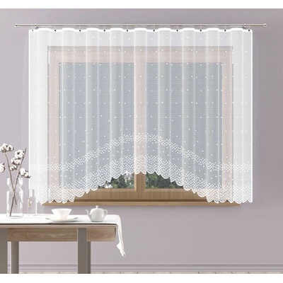 Hotová záclona alebo balkónový komplet, Madison, biela 280 x 140 cm