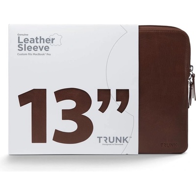 Trunk Кожен калъф (естествена кожа) за Macbook Pro 13 (модели 2017 и по-нови) - Trunk Leather Laptop Sleeve (кафяв) (TR-LEAALS13-BRW)