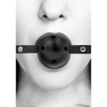 Shots Toys Топка за уста с отвори за дишане Ouch! Black & White