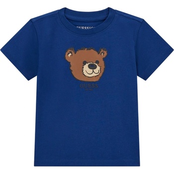 Guess Тениска с къс ръкав Guess - С щампа на мече, синя, 18 м (20253-N5YI16-K8HM4-G7T2-18M)