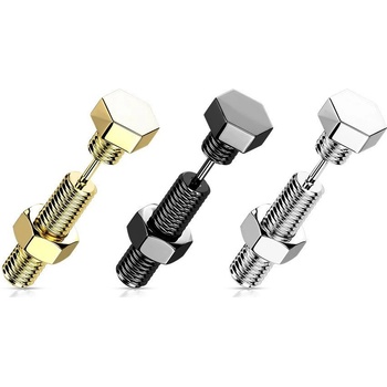 Šperky4U falešný piercing do ucha šroub FP103-GD