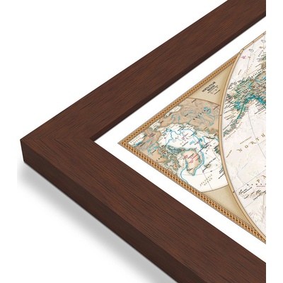 National Geographic Svět - nástěnná mapa Executive 116 x 77 cm Varianta: mapa v dřevěném rámu, Provedení: Pegi višeň