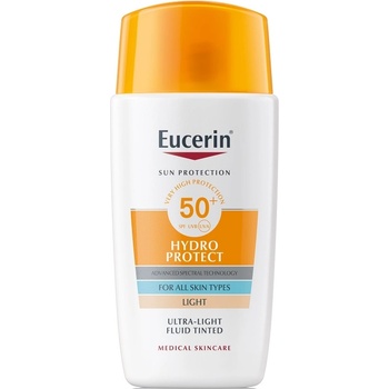 Eucerin Sun Оцветен слънцезащитен флуид за лице Hydro Protect, светъл, SPF50+, 50 ml