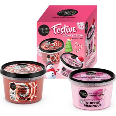 Organic Shop Комплект Festive Confection - Скраб и Суфле за тяло, 2 х 250 ml