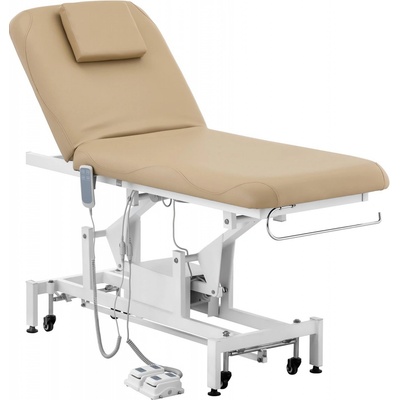 physa Elektrické masážní lehátko - 2 motory - 200 W - 187 x 70 x 68–90 cm - 200 kg - bílá/tmavě béžová PHYSA LYON BEIGE PH