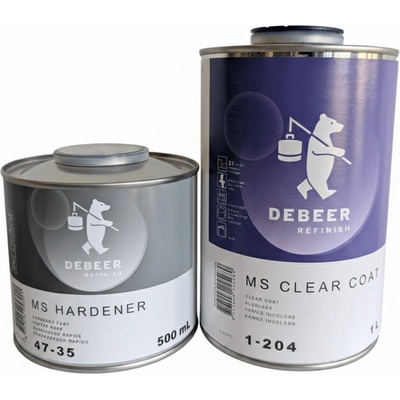 DeBeer MS Clear Coat bezf. lak set 1L+0,5l tužidlo - 1L + 0,5L tužidlo štandard