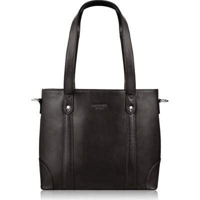 Paolo Peruzzi dámska kožená shopper kabelka cez rameno tmavohnedá T-41-BR