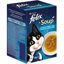 Krmivo pro kočky Felix Soup Lahodný výběr z ryb s treskou s tuňákem s platýzem 6 x 48 g