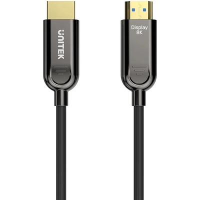 Unitek C11085GY01 оптичен кабел, HDMI 2.1, AOC, 20 m, черен (C11085GY01-20M)