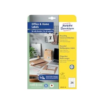 Image 1 of Avery Zweckform Етикети рециклирани 70х36мм lr3475 10л