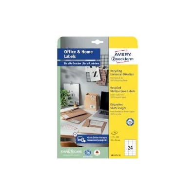Avery Zweckform Етикети рециклирани 70х36мм lr3475 10л