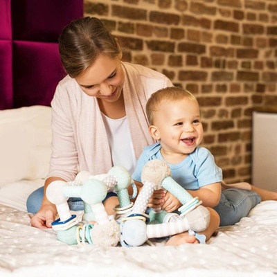 BabyOno edukační hračka pyramida Tiny Yoga blue modrá