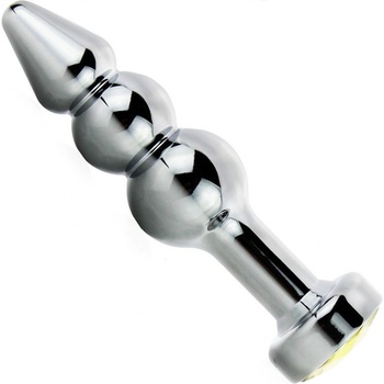 Sensual A37-2 Anal plug Diamond 10 cm strieborná