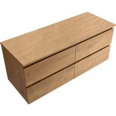CERANO - Koupelnová skříňka Carole + deska pod umyvadlo Navira Slim - 18 mm - dub medový - 160x49,8x46 cm