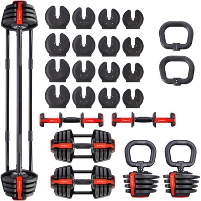 HMS Jednoručná / obojručná variabilná činka SGR18 PRO SET 3v1 40 kg