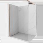 Mexen Kioto преграда за душ Walk-in 170 x 200 cm, прозрачно 8 mm, четкана мед - 800-170-101-65-00 (800-170-101-65-00)