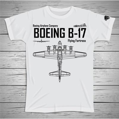 Striker Tričko Boeing B-17 art Bílá