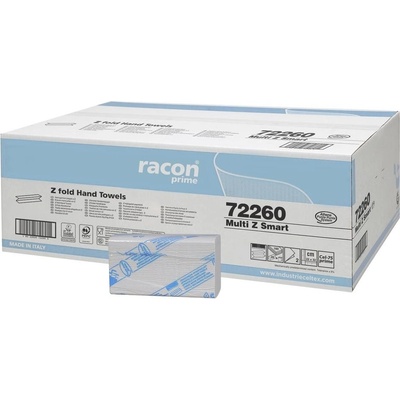 Racon Prime skládané papírové ručníky ze 100% celulózy 2-vrstvé bílé 21,5x27 cm 3060 ks