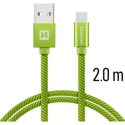 Swissten 71521307 textilný s USB-C konektorom a podporou rýchlonabíjania, zelený