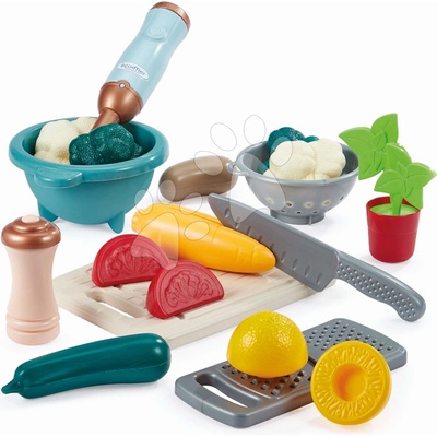 Écoiffier Kuchyňská sada na vaření s ručním mixérem Vert Azur a prkénko na krájení 20 doplňků od 18 měsíců