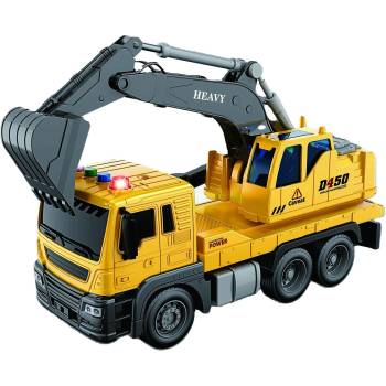 Китай Детски инерционен камион с лопата, музика и светлини, 1: 16, жълт