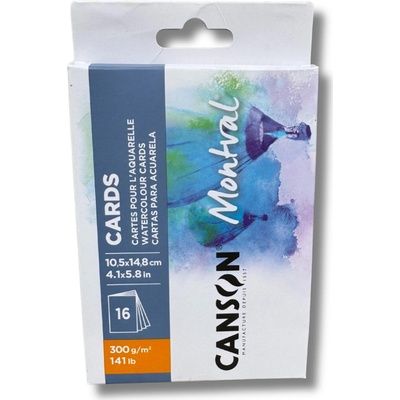Canson Montval Watercolour Cards akvarelové kartičky A6 300 g/m² 16 kusov