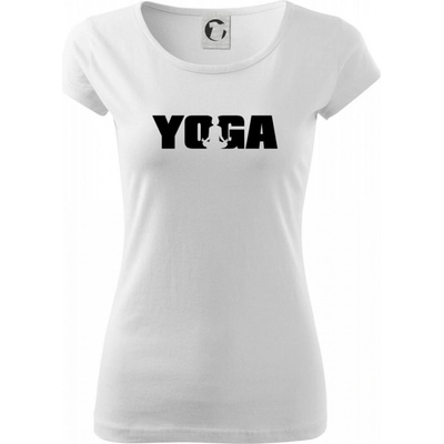 Yoga nápis dámské triko bílá