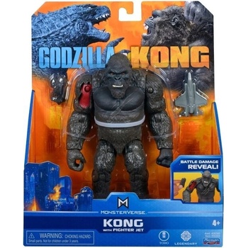 Playmates Toys Monsterverse Godzilla vs King Kong so stíhačkou cca 15 cm