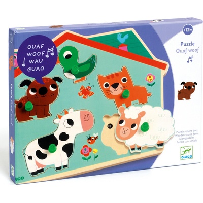 Djeco vkládací puzzle Domací zvířátka