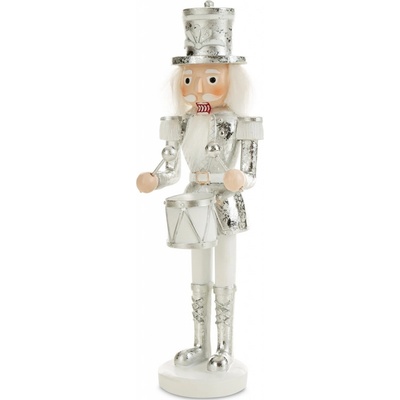 EUROFIRANY EUROFIRANY VIANOČNÁ DEKORAČNÁ FIGÚRKA NUTCRACKER 25 CM STRIEBORNÁ