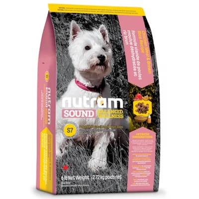 S7 Nutram Sound Balanced Wellness® Small Breed Adult Natural Dog Food, Рецепта Пиле, Кафяв Ориз, Грах и Моркови, за пораснали кучета мини породи от 1 до 10 години, Канада - 2, 72 кг