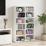 vidaXL Кабинет за CD Бяло 60 x 17 x 92 см Инженерна дървесина (8012730)
