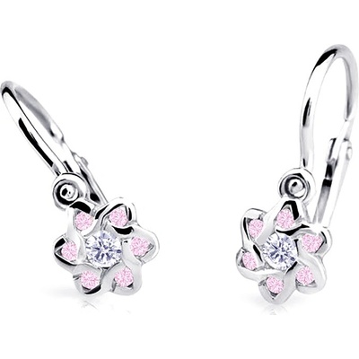 Cutie Jewellery Slušivé dětské náušnice z bílého zlata C2149-10-X-2 růžová