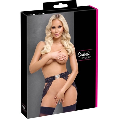 Le Desir Bodystocking Queen Size dlhý rukáv čipkovaný čierny