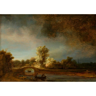 Krajina s kamenným mostem 35x50 cm - Rembrandt van Rijn