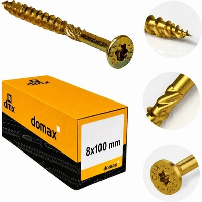 8x100mm 100ks Skrutky do dreva CS - zápustná hlava TORX Domax
