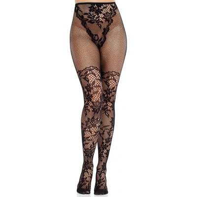 Мрежест чорапогащник с дантела, секси дизайн - Dahlia Stockings S/M/L (D-243097)